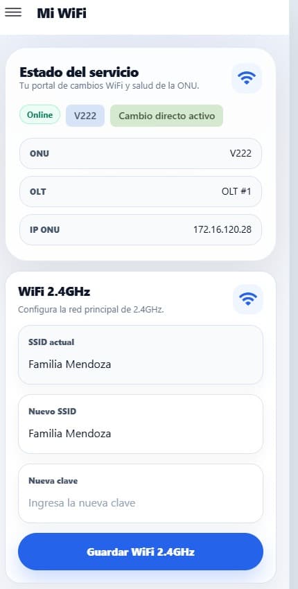 Gestion de WiFi desde el portal WiFi de Redes Tecno Pro