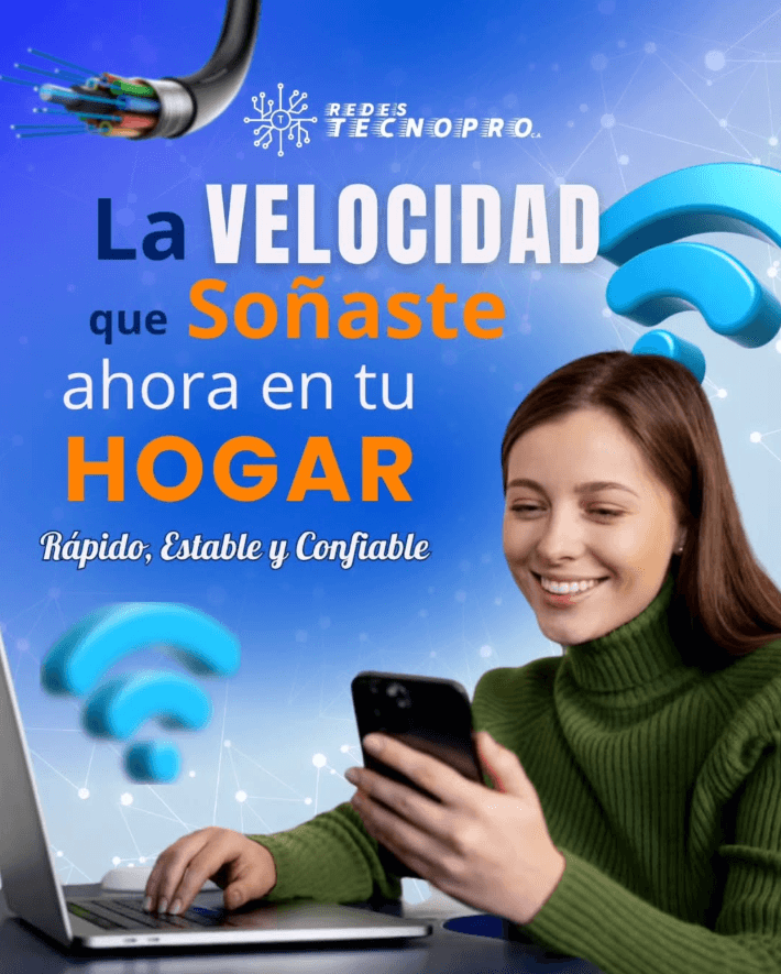 Campana de velocidad para el hogar de Redes Tecno Pro