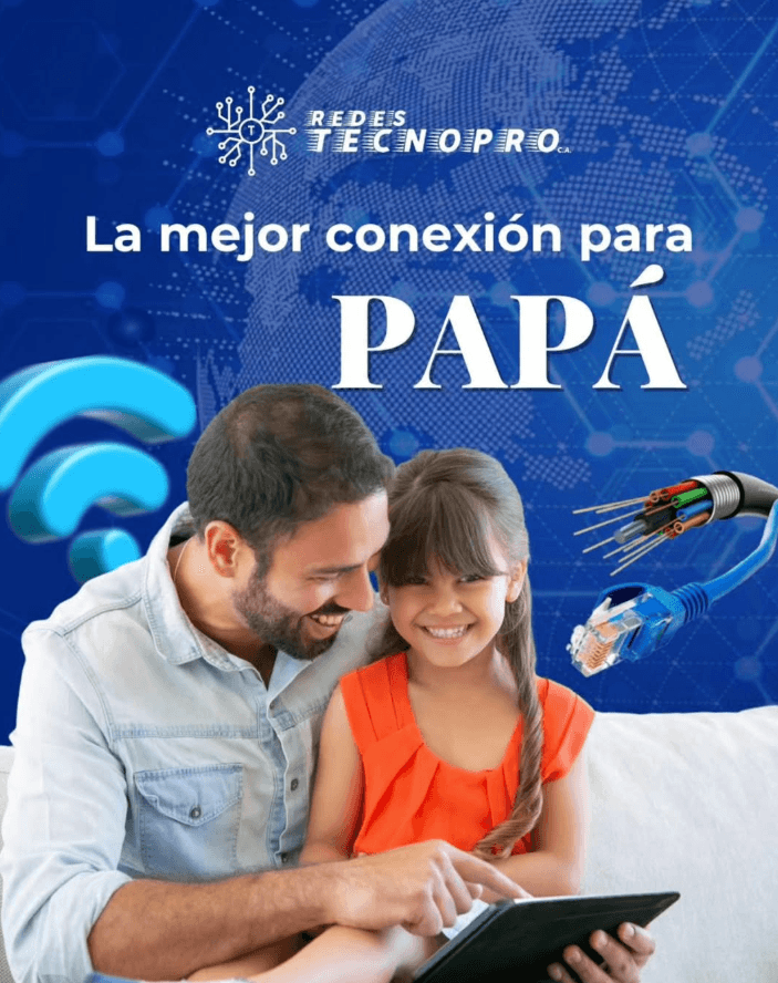 Padre e hija usando tablet en pieza promocional de conectividad