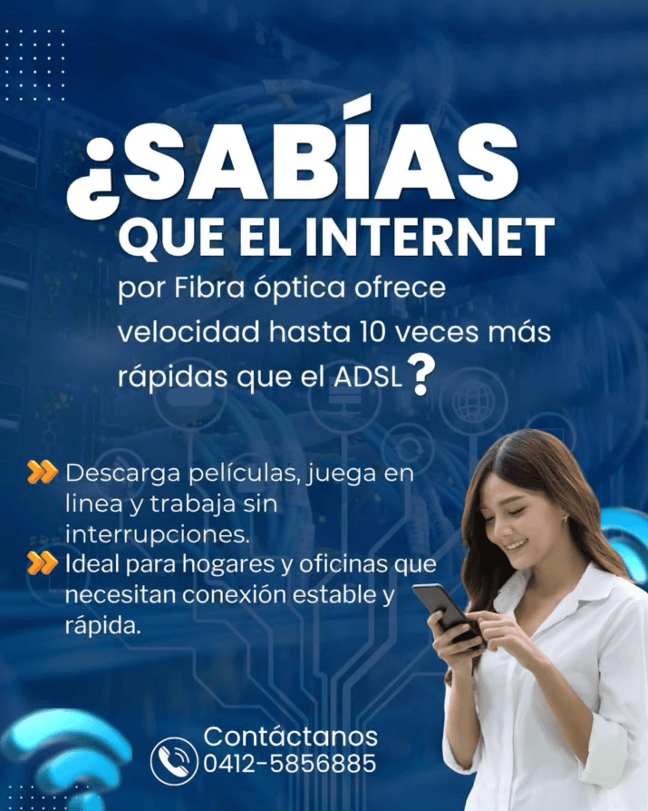 Pieza educativa sobre internet por fibra optica